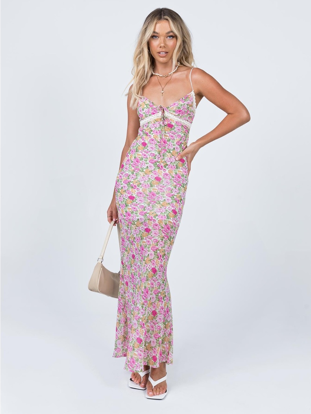 Princess Polly Emily Maxi Dress Pink Floral